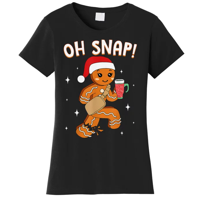 Oh Snap! Bougie Gingerbread Man Cookie Funny Christmas Women's T-Shirt