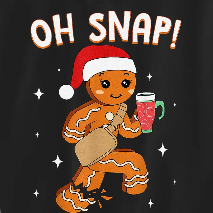 Oh Snap! Bougie Gingerbread Man Cookie Funny Christmas Kids Sweatshirt