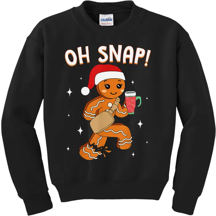 Oh Snap! Bougie Gingerbread Man Cookie Funny Christmas Kids Sweatshirt