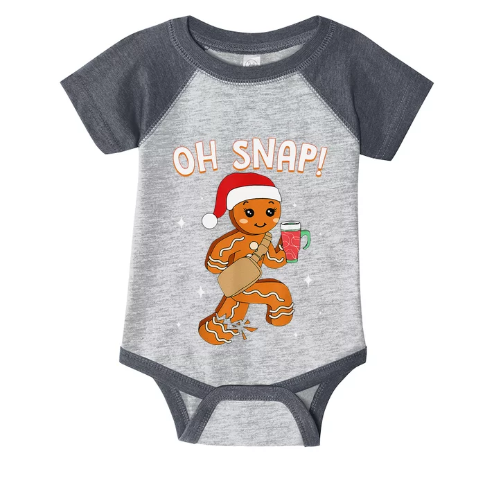 Oh Snap! Bougie Gingerbread Man Cookie Funny Christmas Infant Baby Jersey Bodysuit