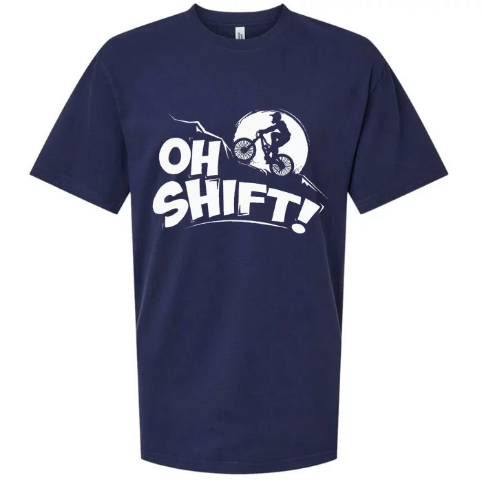 Oh Shift! Bicycle Gift For Bike Riders & Cyclists Sueded Cloud Jersey T-Shirt