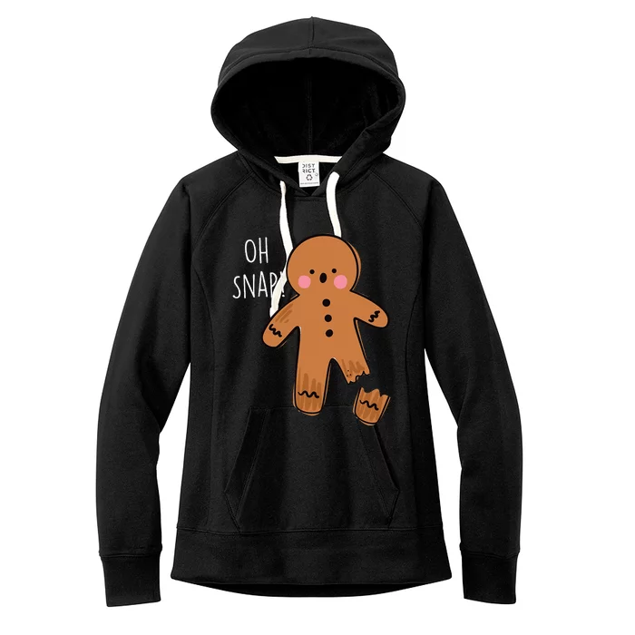 Oh Snap Broken Leg Injury Broken Bones Hospital Gingerbread Women's Fleece Hoodie