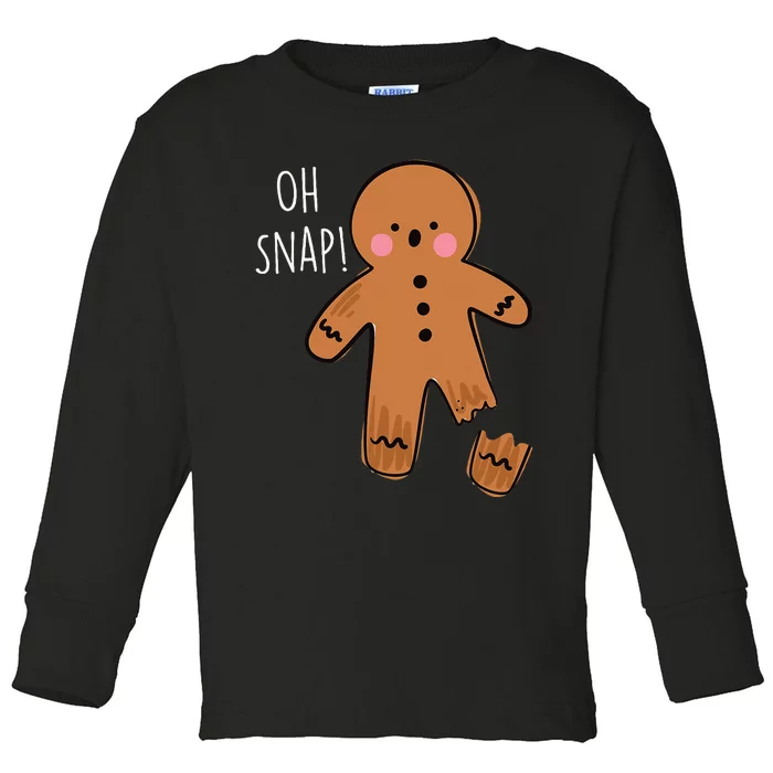 Oh Snap Broken Leg Injury Broken Bones Hospital Gingerbread Toddler Long Sleeve Shirt