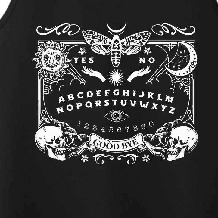 Ouija Spirit Board Gothic Witchcraft Occult Halloween Rib Performance Tank