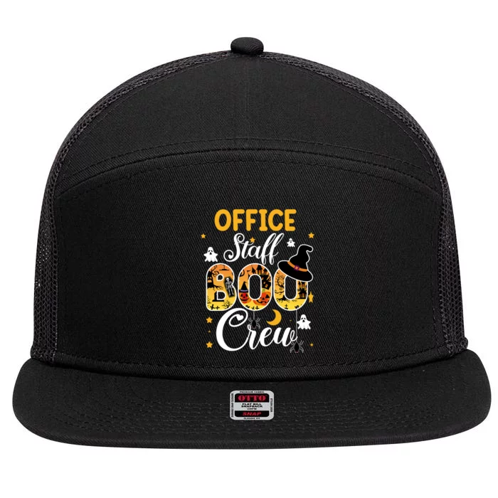 Office Staff Boo Crew Funny Halloween Matching Costume 7 Panel Mesh Trucker Snapback Hat