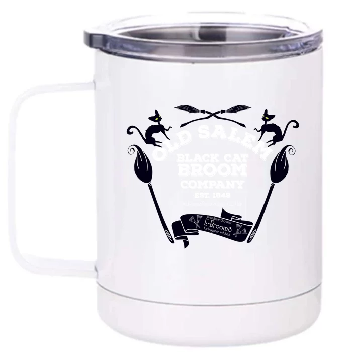 Old Salem Black Cat Broom Company Co Est Established Sign Gift Front & Back 12oz Stainless Steel Tumbler Cup