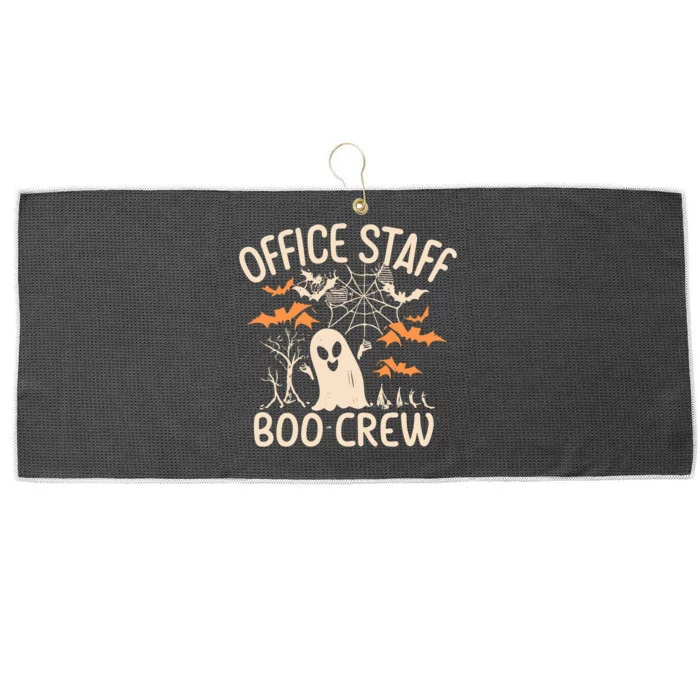 Office Staff Boo Crew Funny Halloween Large Microfiber Waffle Golf Towel