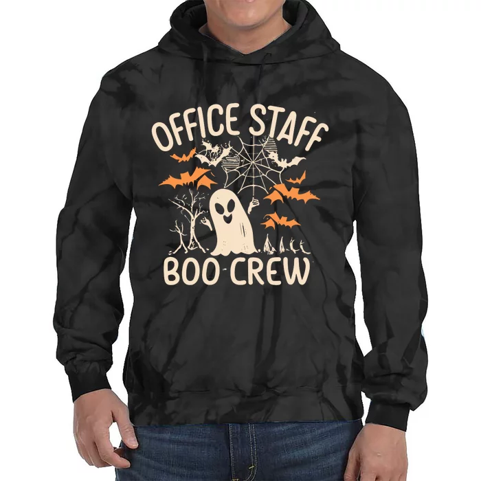 Office Staff Boo Crew Funny Halloween Tie Dye Hoodie