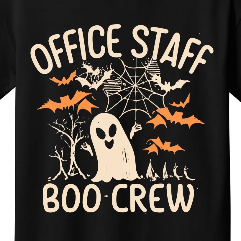 Office Staff Boo Crew Funny Halloween Kids T-Shirt