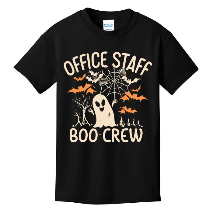 Office Staff Boo Crew Funny Halloween Kids T-Shirt