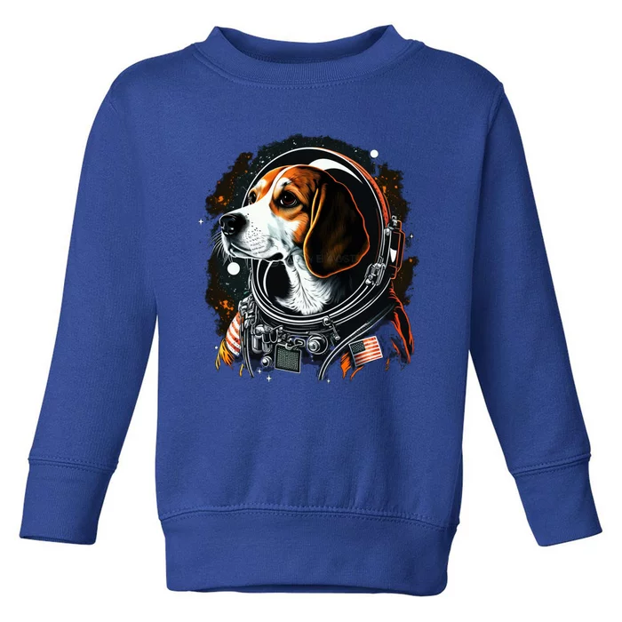 Outer Space Beagle On Galaxy Astronaut Beagle Great Gift Toddler Sweatshirt