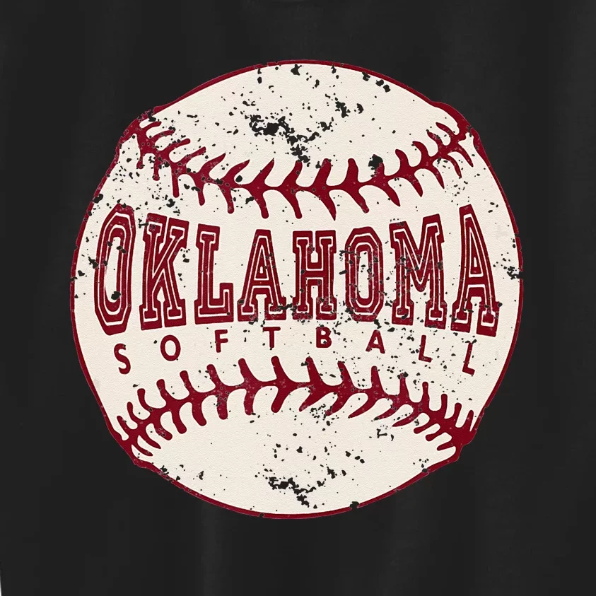 Oklahoma Softball Ball Kids Sweatshirt