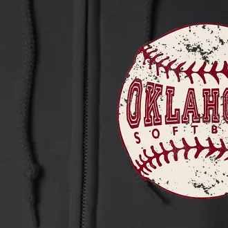 Oklahoma Softball Ball Full Zip Hoodie