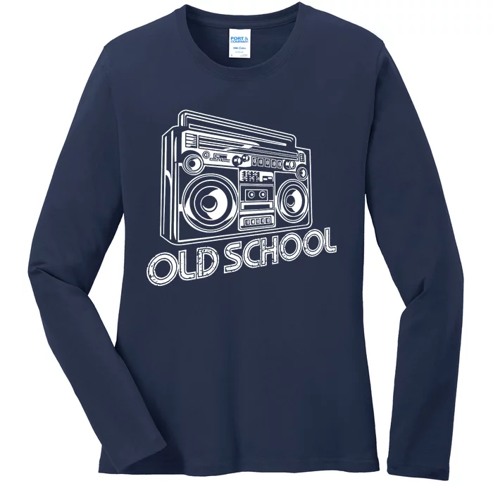 Old School Boombox 80s Rap Ladies Long Sleeve Shirt