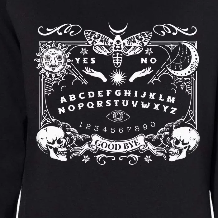 Ouija Spirit Board Gothic Witchcraft Occult Halloween Rib Womens California Wash Sweatshirt