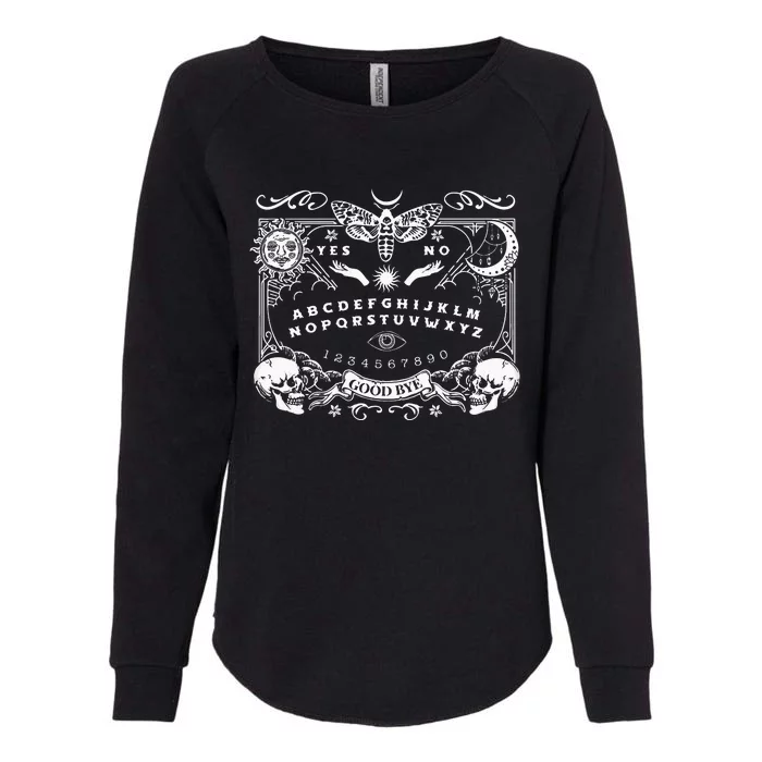 Ouija Spirit Board Gothic Witchcraft Occult Halloween Rib Womens California Wash Sweatshirt