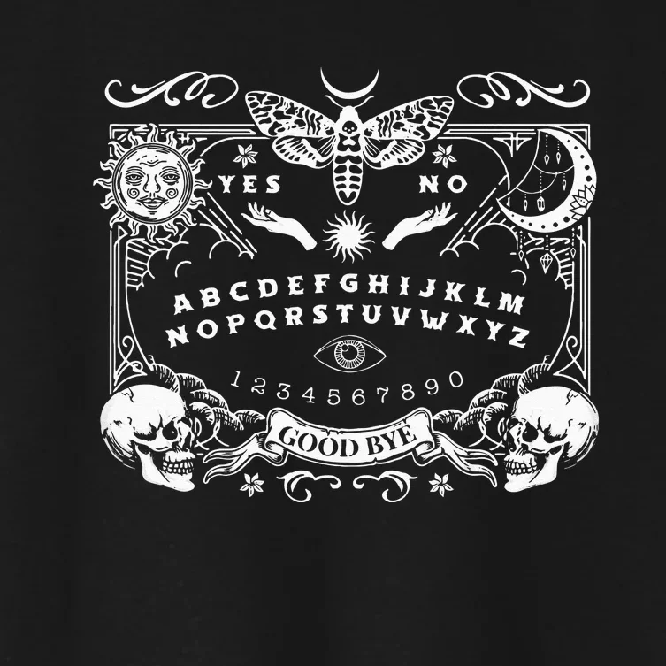 Ouija Spirit Board Gothic Witchcraft Occult Halloween Rib Women's Crop Top Tee