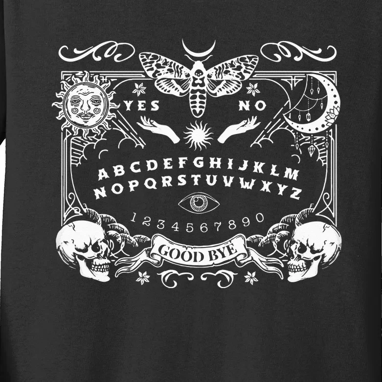 Ouija Spirit Board Gothic Witchcraft Occult Halloween Rib Kids Long Sleeve Shirt