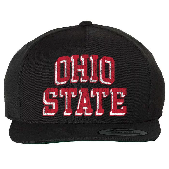 Ohio State Buckeyes Retro Arch Black Wool Snapback Cap