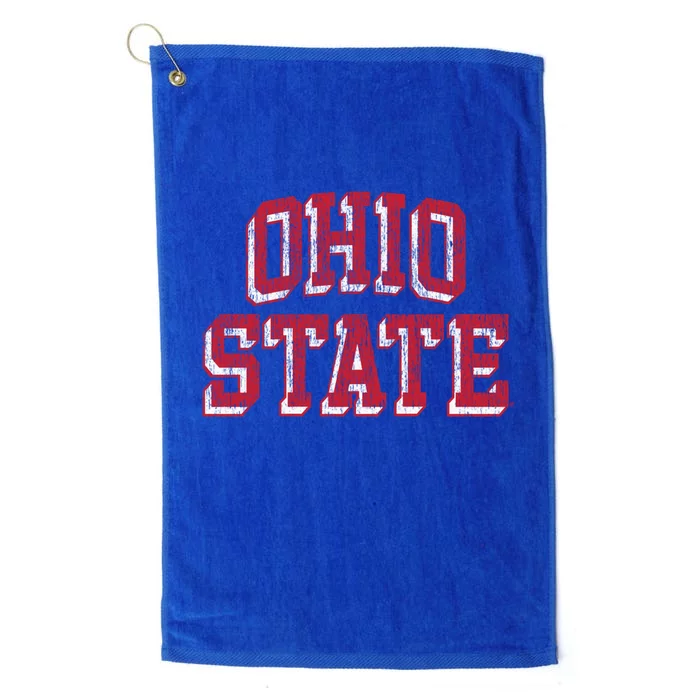 Ohio State Buckeyes Retro Arch Black Platinum Collection Golf Towel