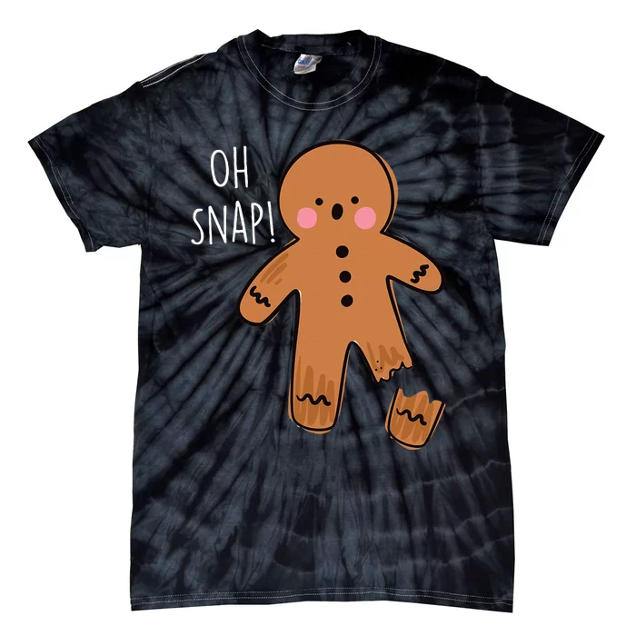 Oh Snap Broken Leg Injury Broken Bones Hospital Gingerbread Tie-Dye T-Shirt