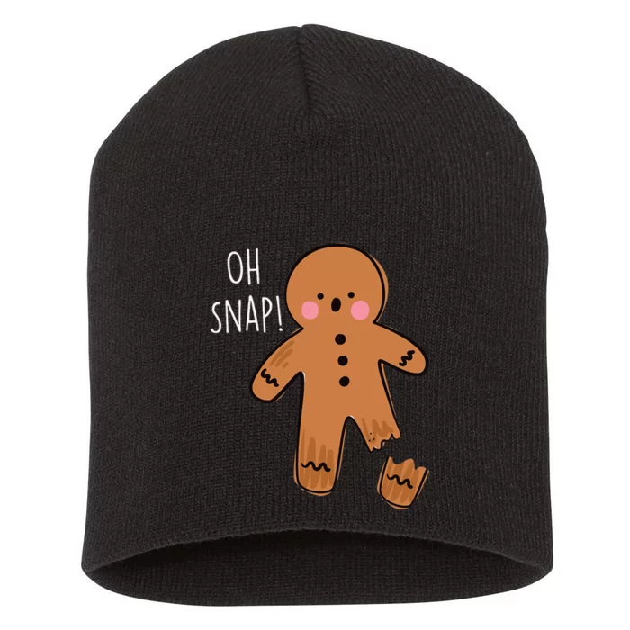 Oh Snap Broken Leg Injury Broken Bones Hospital Gingerbread Short Acrylic Beanie