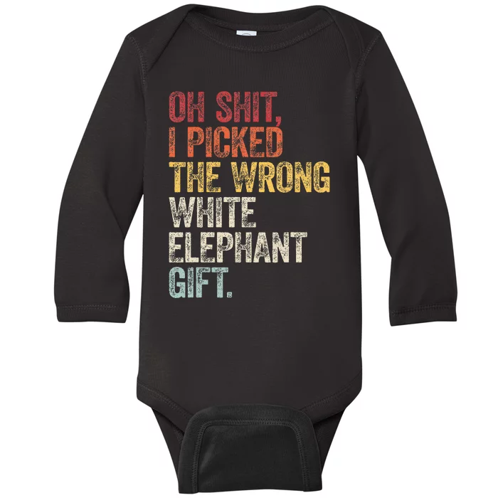 Oh Shit Best White Elephant Gifts Baby Long Sleeve Bodysuit