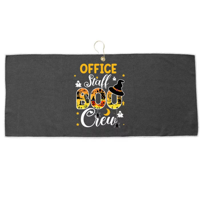 Office Staff Boo Crew Funny Halloween Matching Costume Large Microfiber Waffle Golf Towel