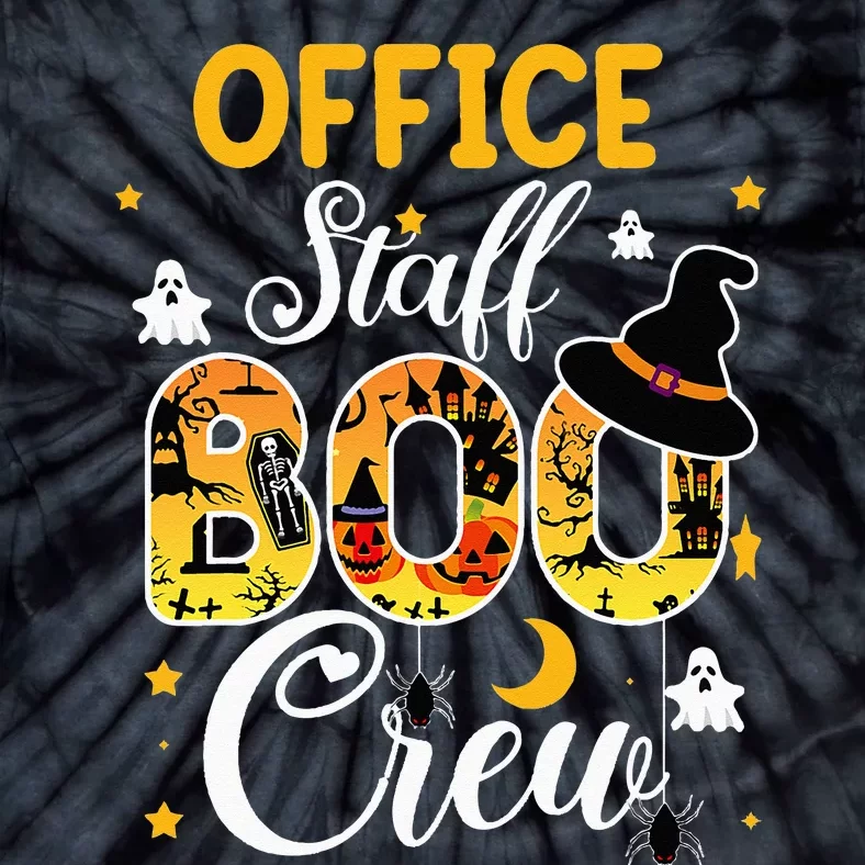 Office Staff Boo Crew Funny Halloween Matching Costume Tie-Dye T-Shirt