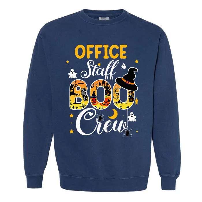 Office Staff Boo Crew Funny Halloween Matching Costume Garment-Dyed Sweatshirt