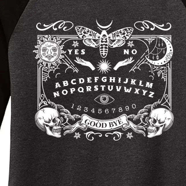 Ouija Spirit Board Gothic Witchcraft Occult Halloween Rib Women's Tri-Blend 3/4-Sleeve Raglan Shirt