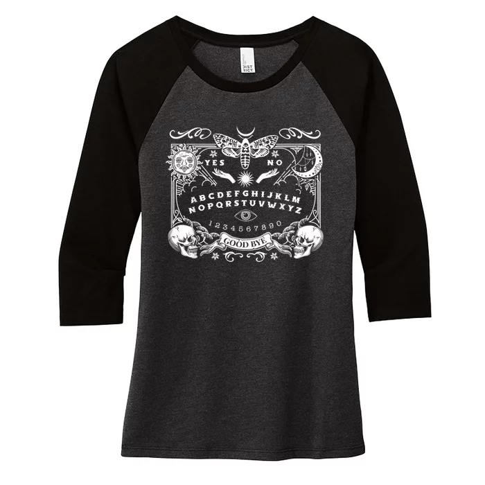 Ouija Spirit Board Gothic Witchcraft Occult Halloween Rib Women's Tri-Blend 3/4-Sleeve Raglan Shirt