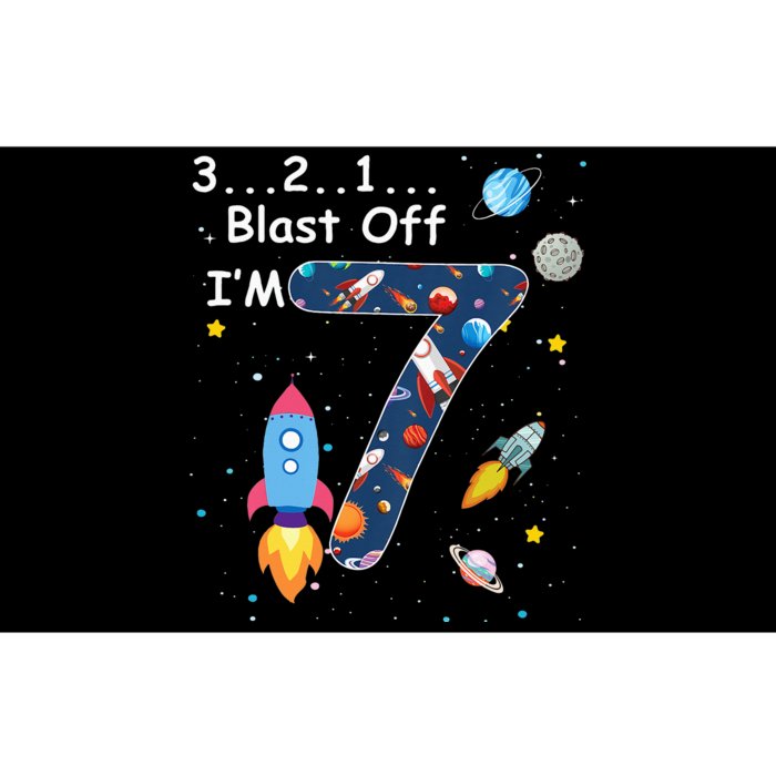 Outer Space Blast Off 7 Year Old 7th Birthday Bumper Sticker