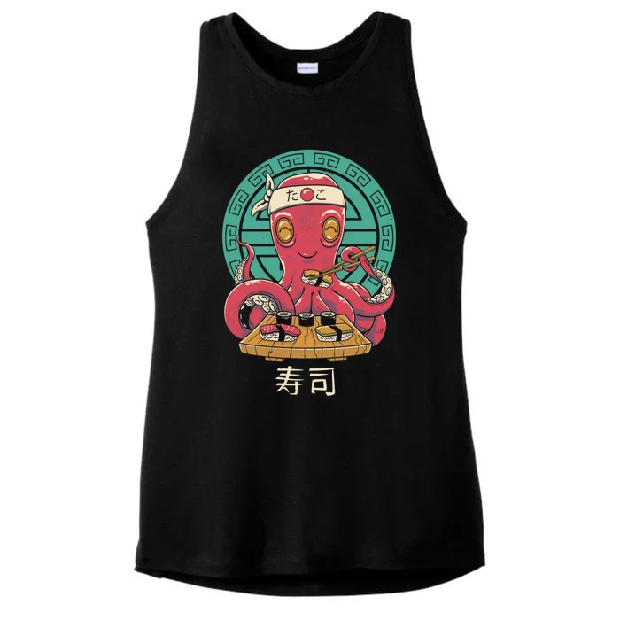 Octo Sushi Bar Ladies Tri-Blend Wicking Tank