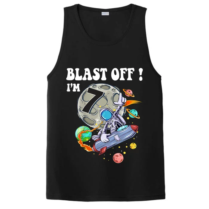 Outer Space Blast Off 7 Year Old 7th Birthday Party Performance Tank