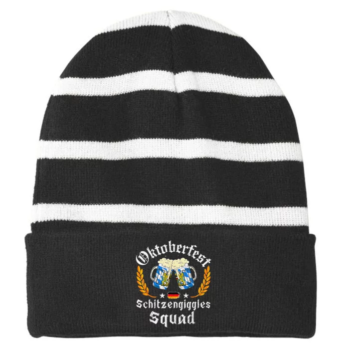 Oktoberfest Squad Bavarian Festival Munich Beer Gift Striped Beanie with Solid Band