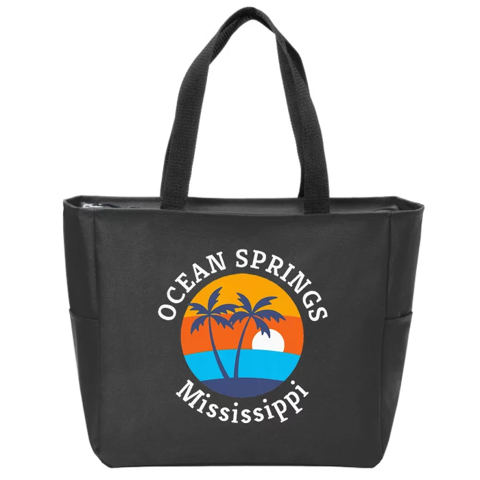 Ocean Springs Beach Mississippi Summer Vacation Souvenir Zip Tote Bag