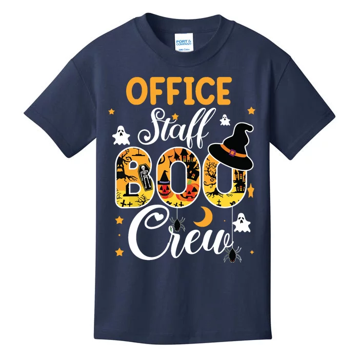 Office Staff Boo Crew Funny Halloween Matching Costume Kids T-Shirt