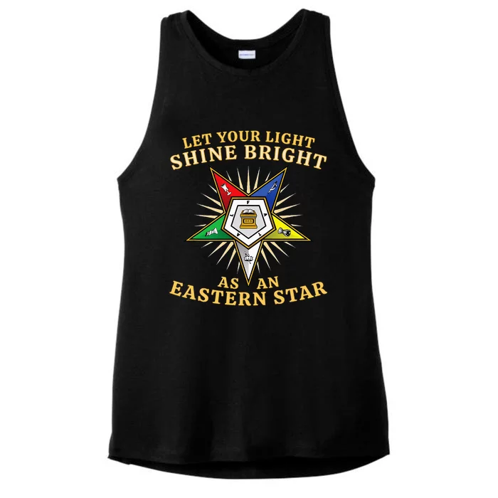 Oes Shine Bright Order Of The Eastern Star Ladies Tri-Blend Wicking Tank