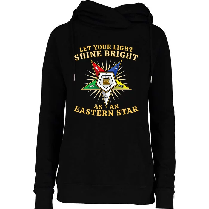 Oes Shine Bright Order Of The Eastern Star Womens Funnel Neck Pullover Hood