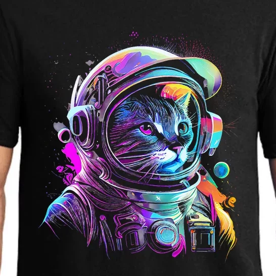 Outer Space Cat Kitty Astronaut Animal Face Pajama Set