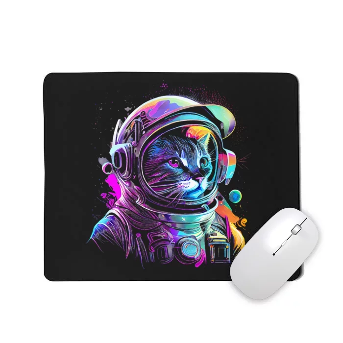 Outer Space Cat Kitty Astronaut Animal Face Mousepad