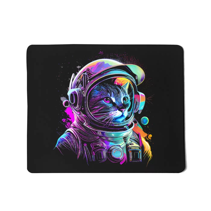 Outer Space Cat Kitty Astronaut Animal Face Mousepad