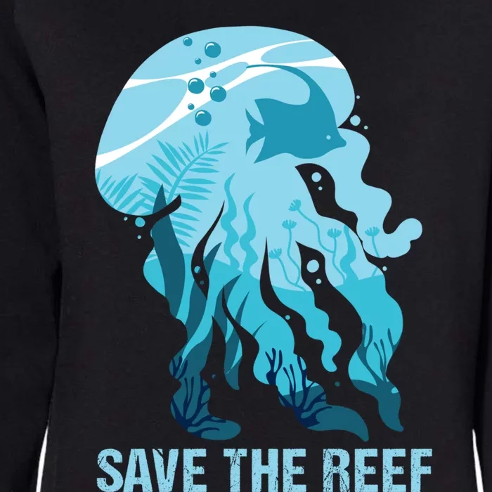 Ocean Sea Creatures Jellyfish Fish Save The Reef Funny Gift Womens California Wash Sweatshirt