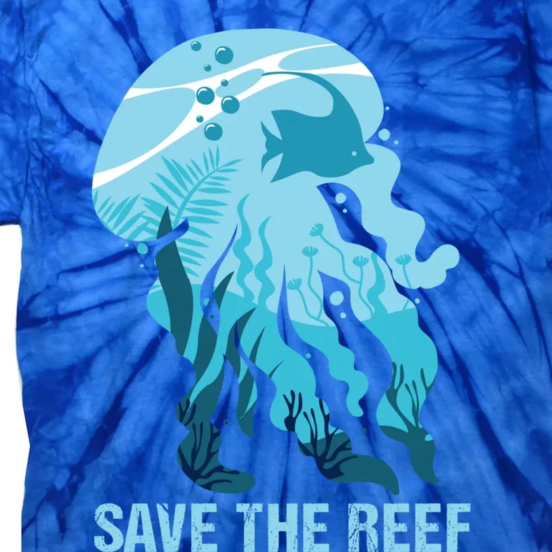 Ocean Sea Creatures Jellyfish Fish Save The Reef Funny Gift Tie-Dye T-Shirt