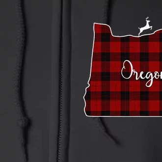 Oregon State Check Plaid Reindeer Christmas Gift For Family Full Zip Hoodie