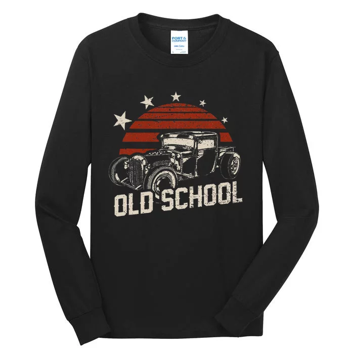 Old School Classic Car Rockabilly Hotrod Tall Long Sleeve T-Shirt