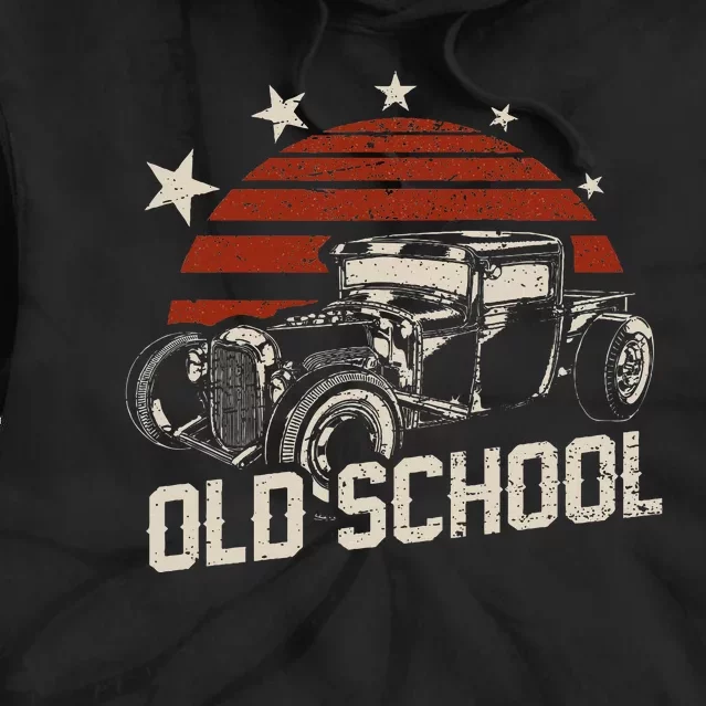 Old School Classic Car Rockabilly Hotrod Tie Dye Hoodie