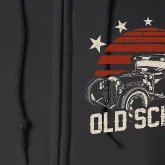 Old School Classic Car Rockabilly Hotrod Full Zip Hoodie