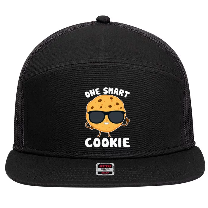 One Smart Cookie Funny Cookies Design Costume 7 Panel Mesh Trucker Snapback Hat